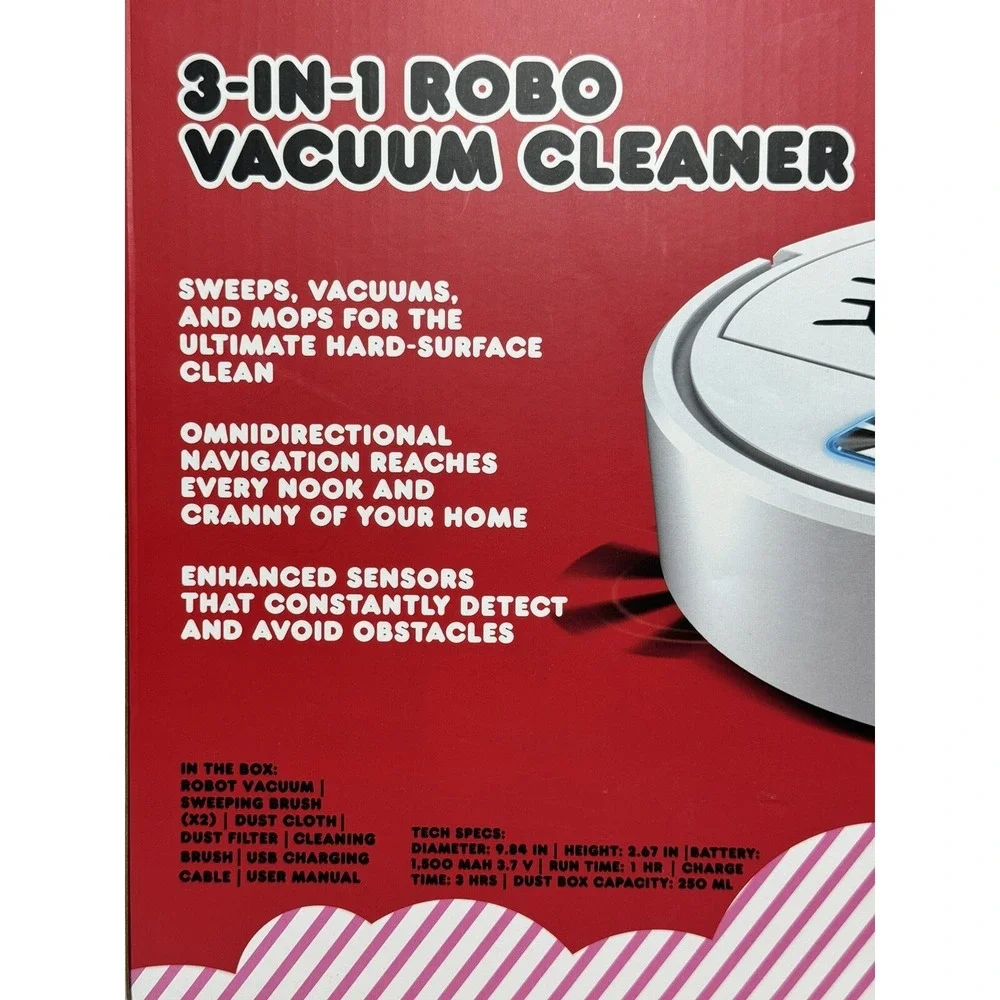 New in Box Hello Kitty Sanrio 3-in-1 Robot Vacuum Cleaner